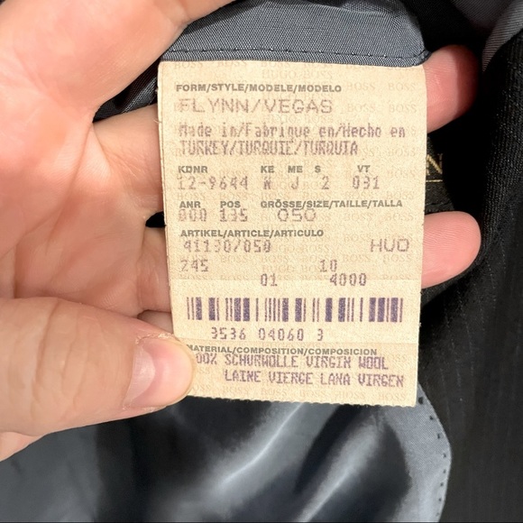 Hugo Boss Black Striped Stretch Wool Flynn Vegas Blazer 50R - Picture 4 of 8